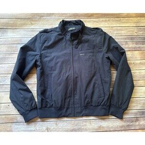 Vintage Members Only Jacket Mens Large Navy Blue Full Zip Cafe Racer